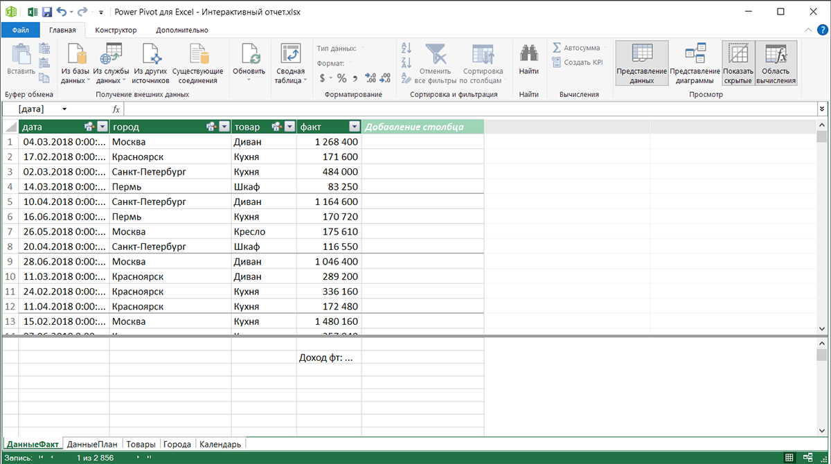 Power Pivot в Excel